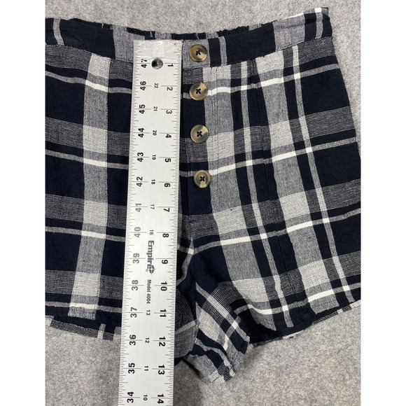American Eagle Shorts Womens Extra Small Plaid High Rise Buttons Lined Summer - Picture 3 of 15
